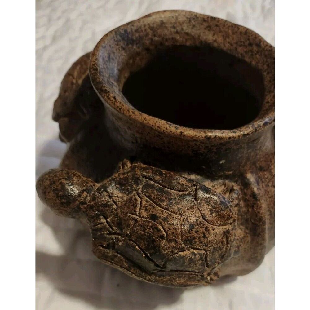 Vintage Estate Colima ? Turtle Pottery Ceramic clay Vessel Sculpture Folk Art - Picture 4 of 7